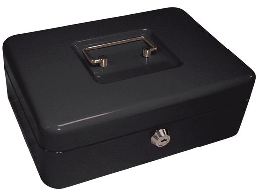 Caja Caudales Q-Connect 10" 250X180X90 mm Negra con Portamonedas