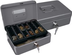 Caja Caudales Q-Connect 10" 250X180X90 mm Plata con Portamonedas