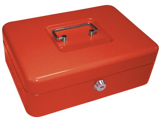 Caja Caudales Q-Connect 10" 250X180X90 mm Roja con Portamonedas