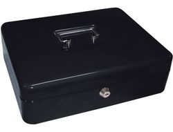 Caja Caudales Q-Connect 12" 300X240X90 mm Negra con Portamonedas