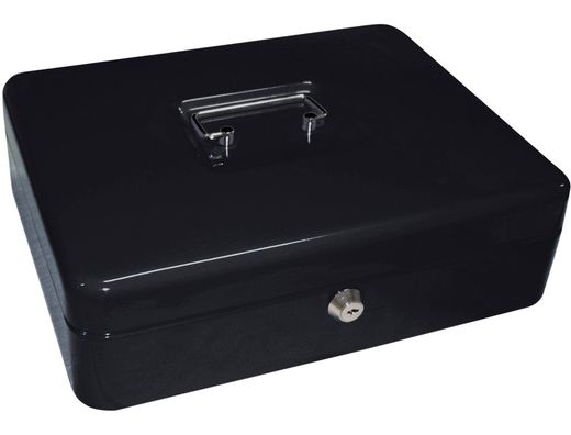 Caja Caudales Q-Connect 12" 300X240X90 mm Negra con Portamonedas