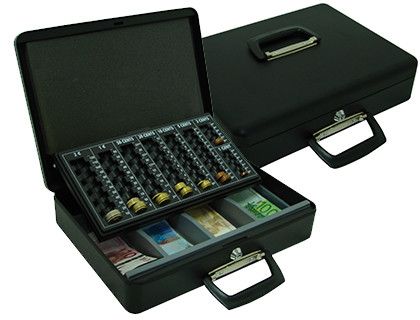 Caja Caudales Q-Connect 14,5" 370X270X95 mm con Portamonedas y Bandeja para Billetes