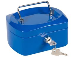 Caja Caudales Q-Connect 6" 152X115X80 mm Azul con Portamonedas