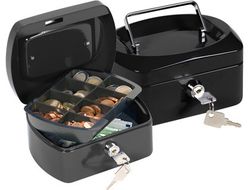 Caja Caudales Q-Connect 6" 152X115X80 mm Negra con Portamonedas