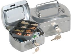 Caja Caudales Q-Connect 6" 152X115X80 mm Plata con Portamonedas