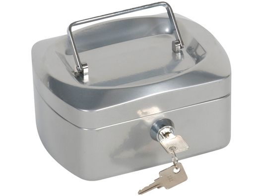 Caja Caudales Q-Connect 6" 152X115X80 mm Plata con Portamonedas