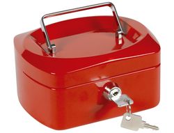 Caja Caudales Q-Connect 6" 152X115X80 mm Roja con Portamonedas