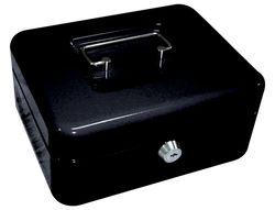 Caja Caudales Q-Connect 8" 200X160X90 mm Negra con Portamonedas