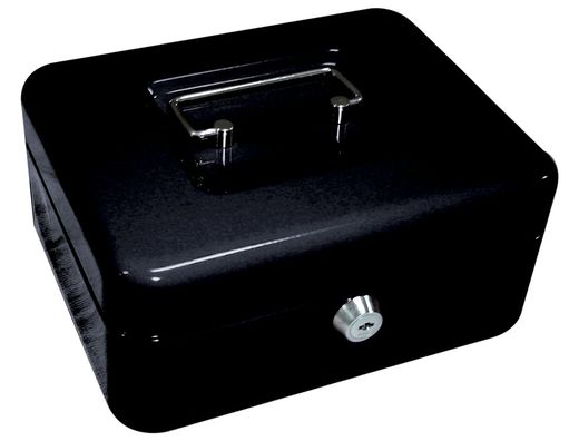 Caja Caudales Q-Connect 8" 200X160X90 mm Negra con Portamonedas