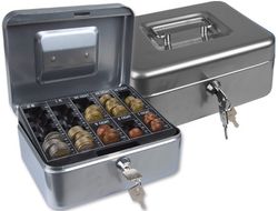 Caja Caudales Q-Connect 8" 200X160X90 mm Plata con Portamonedas