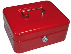 Caja Caudales Q-Connect 8" 200X160X90 mm Roja con Portamonedas