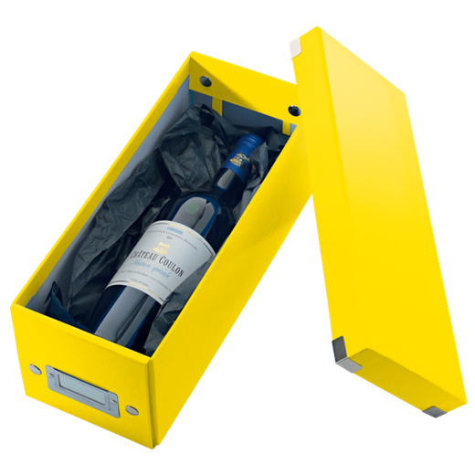 Caja Click & Store CD Box (143x147x352 mm), amarillo