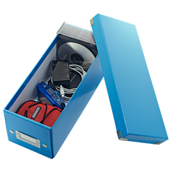 Caja Click & Store CD Box (143x147x352 mm), azul