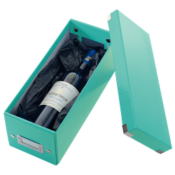 Caja Click & Store CD Box (143x147x352 mm), turquesa