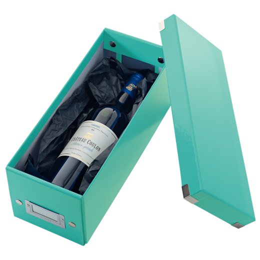 Caja Click & Store CD Box (143x147x352 mm), turquesa