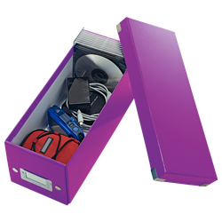 Caja Click & Store CD Box (143x147x352 mm), violeta
