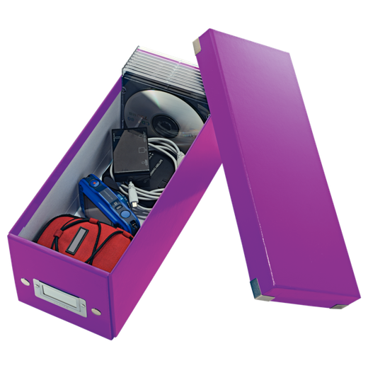 Caja Click & Store CD Box (143x147x352 mm), violeta