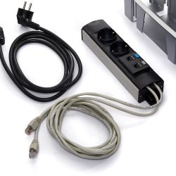 Caja Conexión 2 Shucko + 1 2Rj45 + 2M Wiring/Kabel
