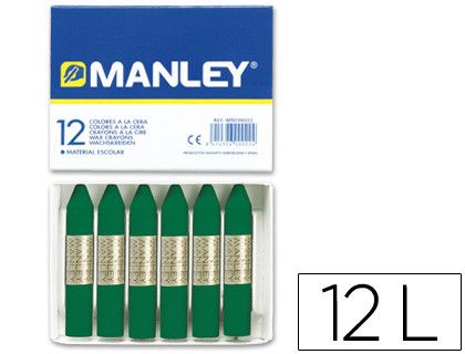 Caja de 12 ceras verde esmeralda nº 24