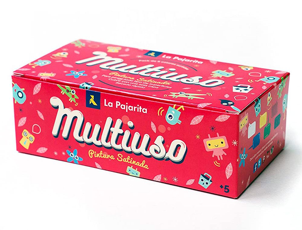 Caja de 6 pinturas satín agua+ pincel