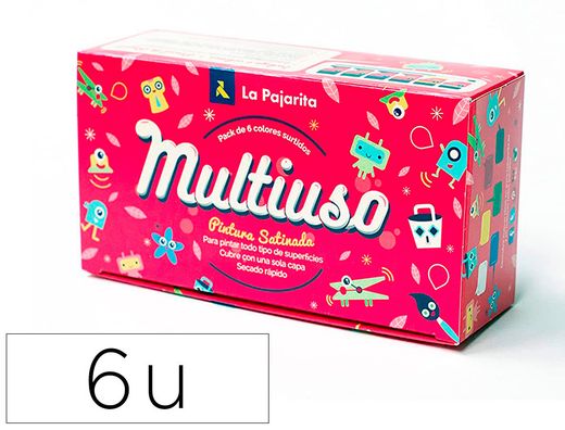 Caja de 6 pinturas satín agua+ pincel