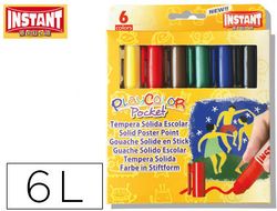 Caja de 6 temperas solidas 5 gr Colores variados
