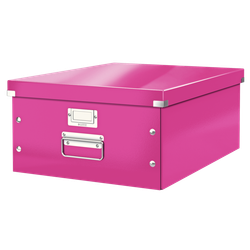 Caja de archivo universal Click & Store Grande (369x200x484 mm), fucsia
