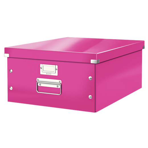 Caja de archivo universal Click & Store Grande (369x200x484 mm), fucsia