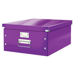 Caja de archivo universal Click & Store Grande (369x200x484 mm), violeta