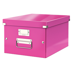 Caja de archivo universal Click & Store Mediana (281x200x369 mm), fucsia