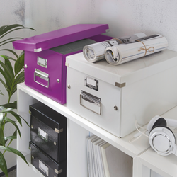 Caja de archivo universal Click & Store Mediana (281x200x369 mm), violeta