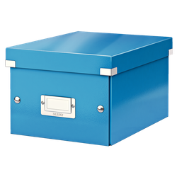 Caja de archivo universal Click & Store Pequeña (216x160x282 mm), azul