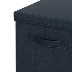 Caja de tela para almacenaje con tapa L, 2 piezas, gris