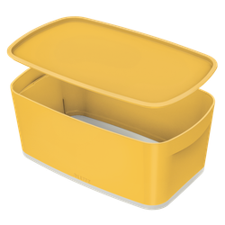 Caja Leitz MyBox Cosy pequeña con tapa, amarilla
