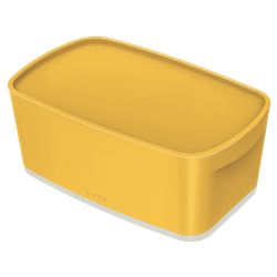 Caja Leitz MyBox Cosy pequeña con tapa, amarilla