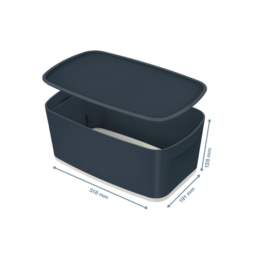 Caja Leitz MyBox Cosy pequeña con tapa, gris