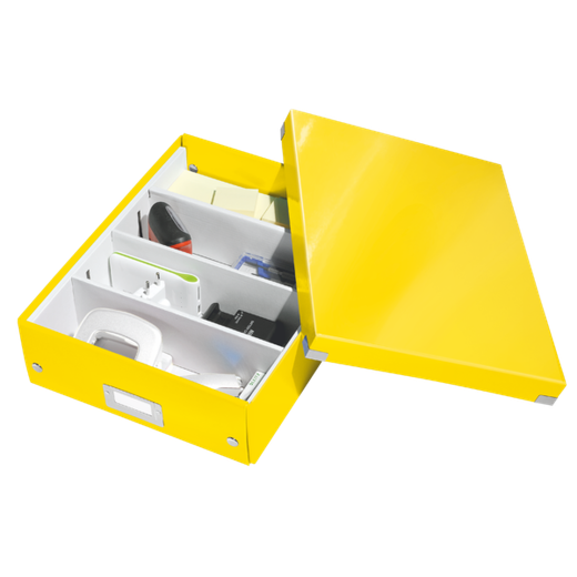 Caja organizadora Click & Store Mediana (280x100x370 mm), amarillo