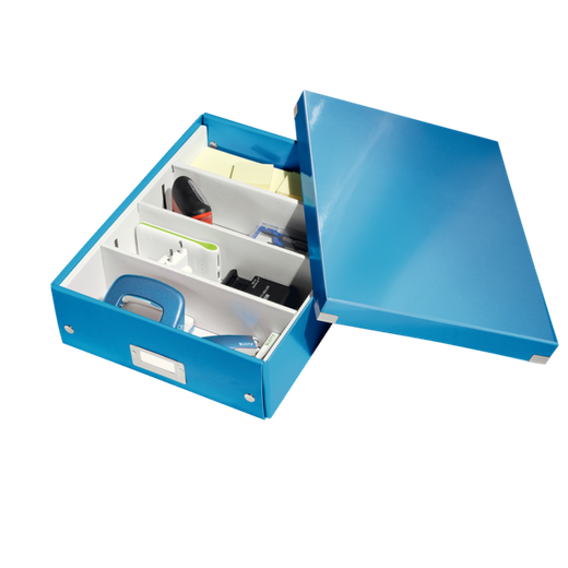 Caja organizadora Click & Store Mediana (280x100x370 mm), azul