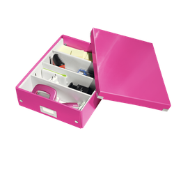 Caja organizadora Click & Store Mediana (280x100x370 mm), fucsia