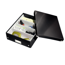 Caja organizadora Click & Store Mediana (280x100x370 mm), negro