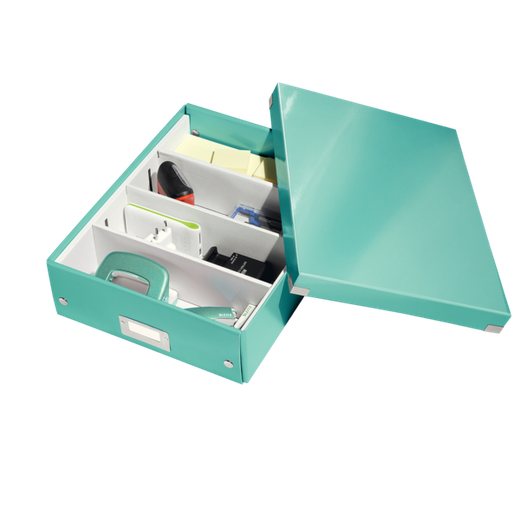 Caja organizadora Click & Store Mediana (280x100x370 mm), turquesa