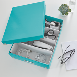 Caja organizadora Click & Store Mediana (280x100x370 mm), turquesa
