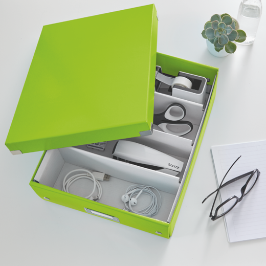 Caja organizadora Click & Store Mediana (280x100x370 mm), verde