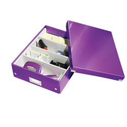 Caja organizadora Click & Store Mediana (280x100x370 mm), violeta