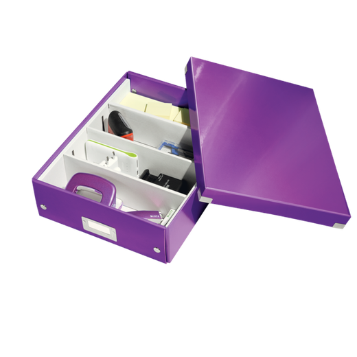 Caja organizadora Click & Store Mediana (280x100x370 mm), violeta