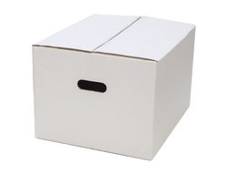 Caja para embalar anonima blanca con asas doble canal 450x375x280 mm