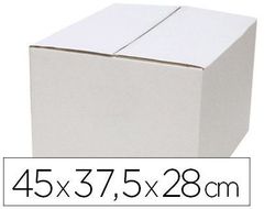 Caja para embalar anonima blanca regulable en altura doble canal 450x375x280 mm