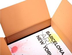 Caja para embalar anonima blanca regulable en altura doble canal 450x375x280 mm