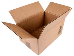 Caja para embalar q-connect americana carton reciclado canal simple 5 mm color kraft 250x150x100 mm