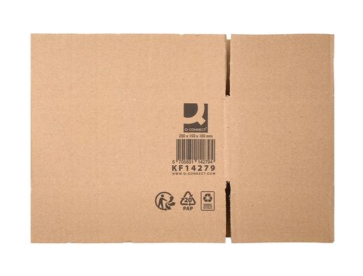 Caja para embalar q-connect americana carton reciclado canal simple 5 mm color kraft 250x150x100 mm